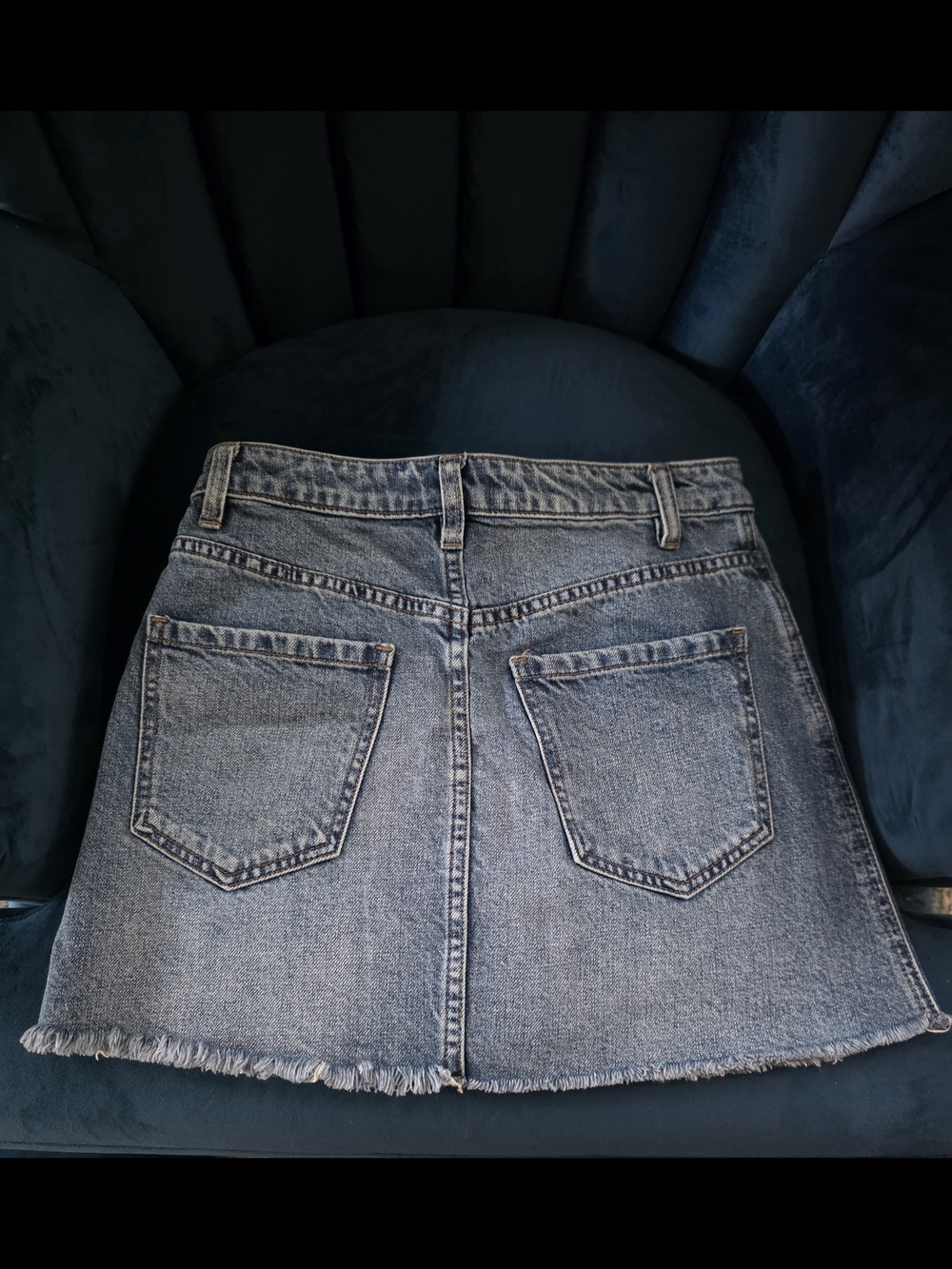 We The Free Light Blue Denim Zip-Front Mini Skirt Size 25 - Picture 3 of 6